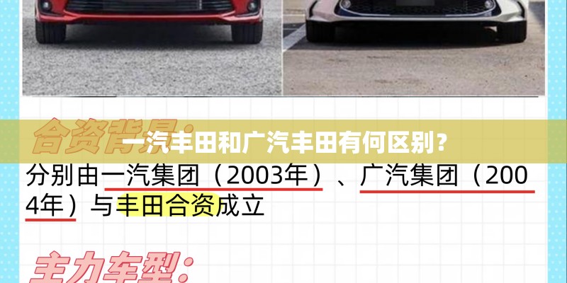 一汽丰田和广汽丰田有何区别？