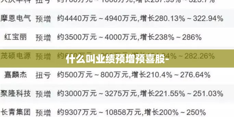 什么叫业绩预增预喜股- 什么叫业绩预增预喜股-