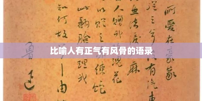 比喻人有正气有风骨的语录