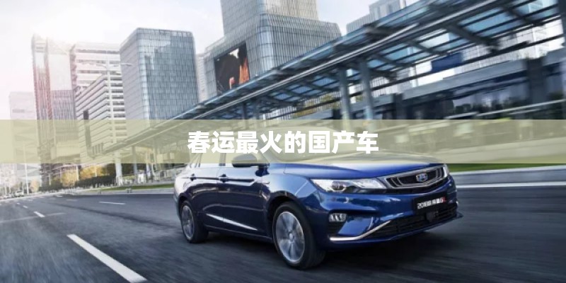 春运最火的国产车