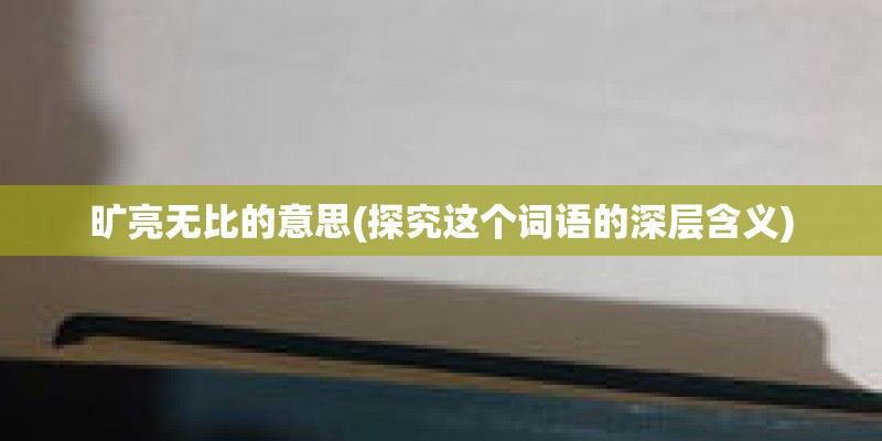 旷亮无比的意思(探究这个词语的深层含义)