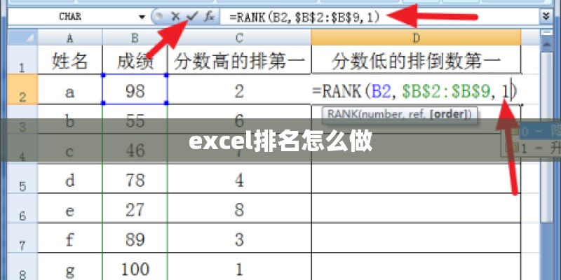 excel排名怎么做