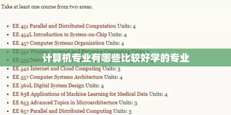 计算机专业有哪些比较好学的专业