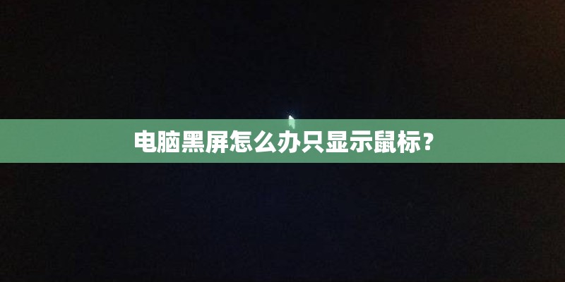 电脑黑屏怎么办只显示鼠标？