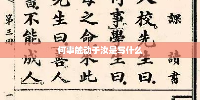 何事触动于汝是写什么