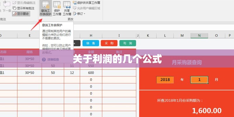 关于利润的几个公式