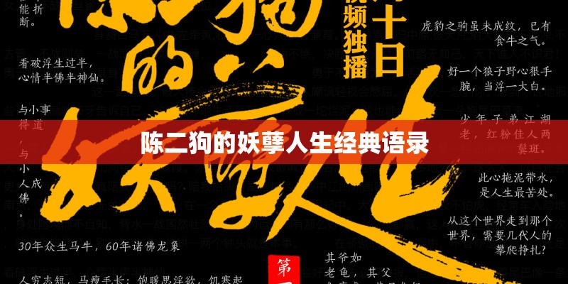 陈二狗的妖孽人生经典语录