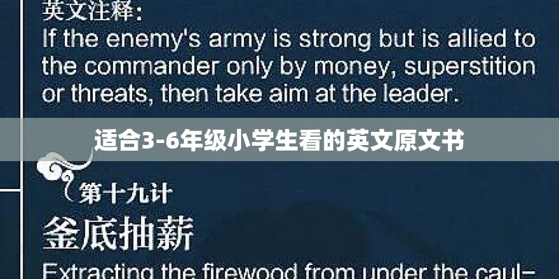 适合3-6年级小学生看的英文原文书
