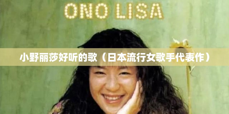 小野丽莎好听的歌（日本流行女歌手代表作）