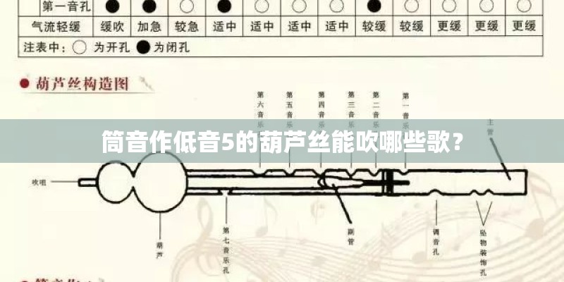 筒音作低音5的葫芦丝能吹哪些歌？