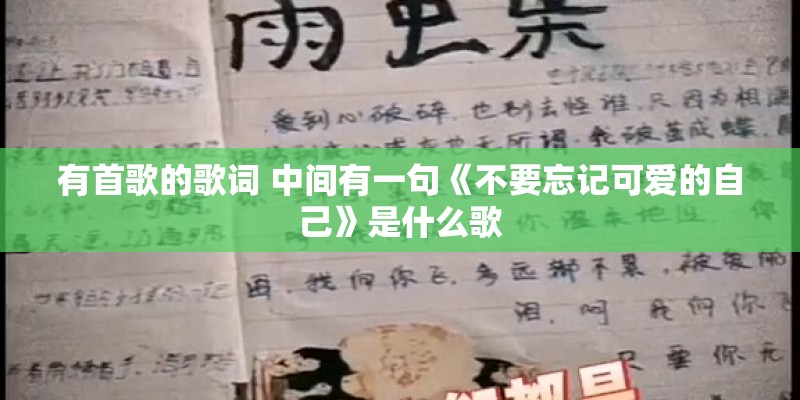 有首歌的歌词 中间有一句《不要忘记可爱的自己》是什么歌