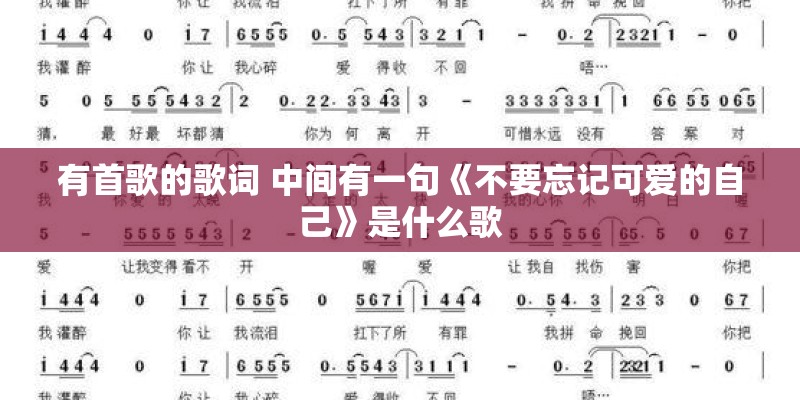 有首歌的歌词 中间有一句《不要忘记可爱的自己》是什么歌
