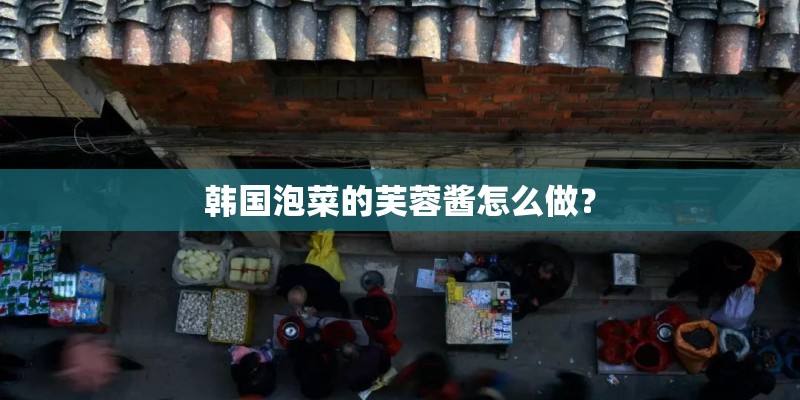 韩国泡菜的芙蓉酱怎么做？