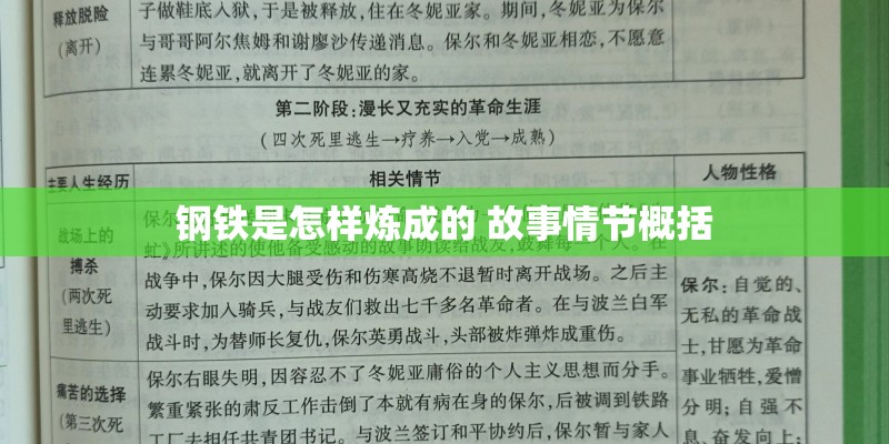 钢铁是怎样炼成的 故事情节概括