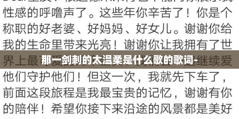 那一剑刺的太温柔是什么歌的歌词-