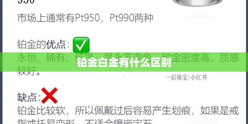 铂金白金有什么区别