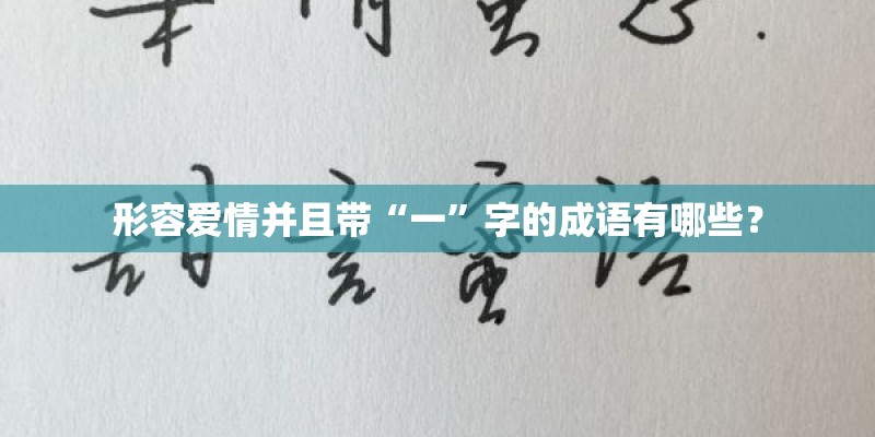 形容爱情并且带“一”字的成语有哪些？