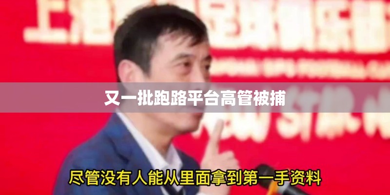 又一批跑路平台高管被捕