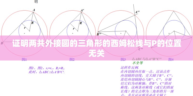 证明两共外接圆的三角形的西姆松线与P的位置无关