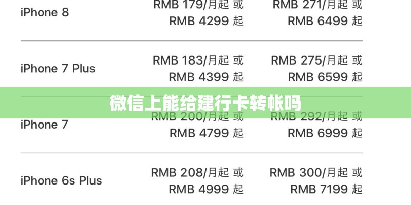 微信上能给建行卡转帐吗