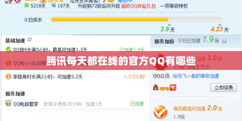 腾讯每天都在线的官方QQ有哪些