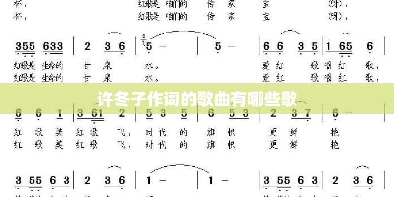 许冬子作词的歌曲有哪些歌