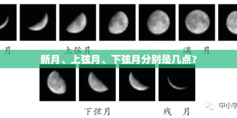 新月、上弦月、下弦月分别是几点？