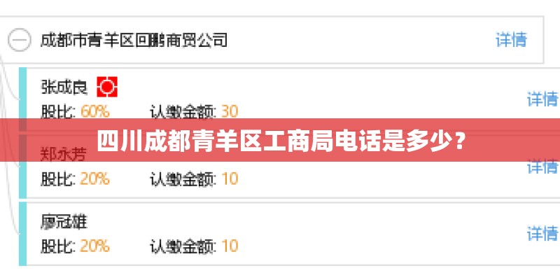 四川成都青羊区工商局电话是多少？