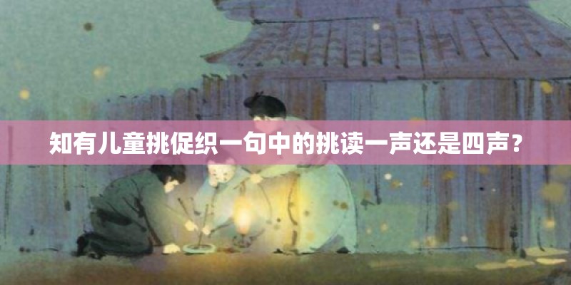 知有儿童挑促织一句中的挑读一声还是四声？