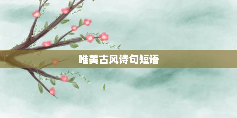 唯美古风诗句短语