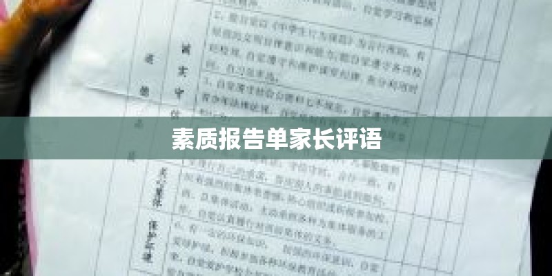 素质报告单家长评语