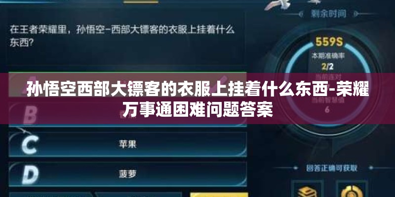 孙悟空西部大镖客的衣服上挂着什么东西-荣耀万事通困难问题答案