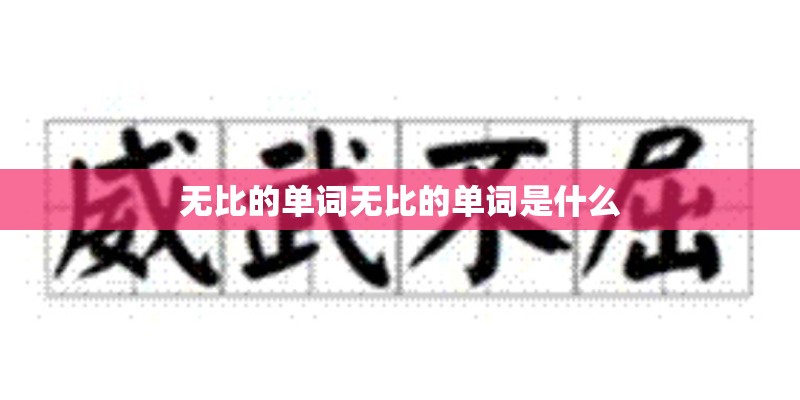 无比的单词无比的单词是什么