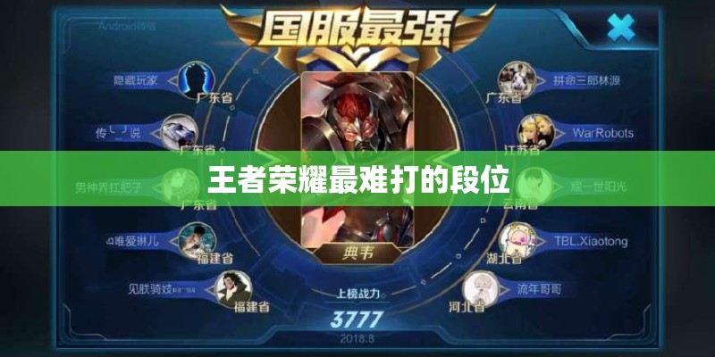 王者荣耀最难打的段位