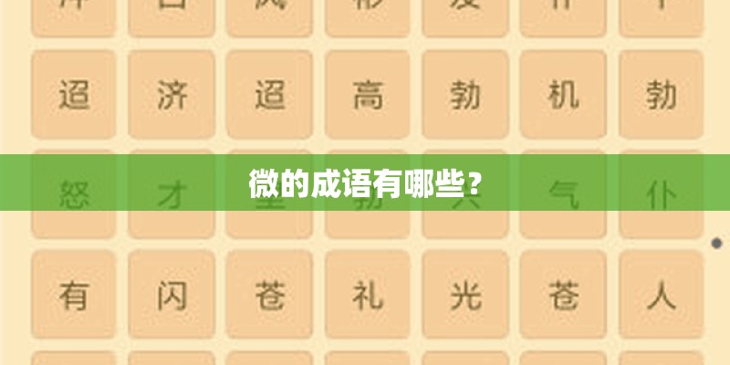 微的成语有哪些？