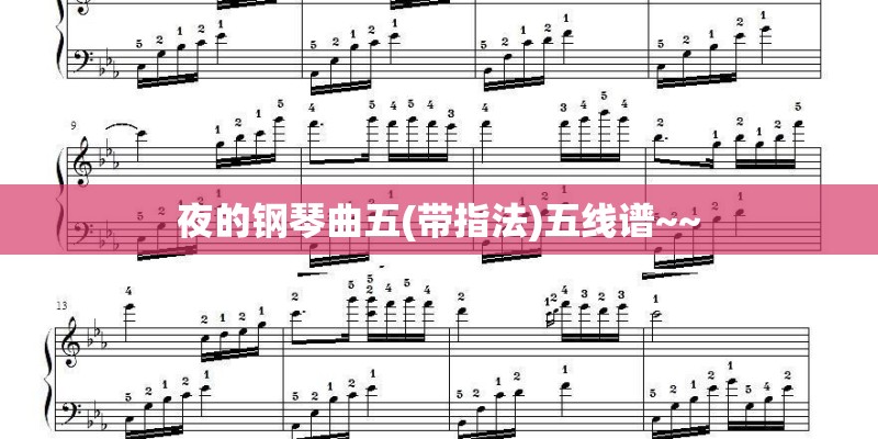 夜的钢琴曲五(带指法)五线谱~~