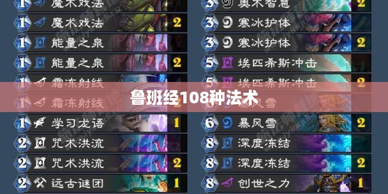 鲁班经108种法术