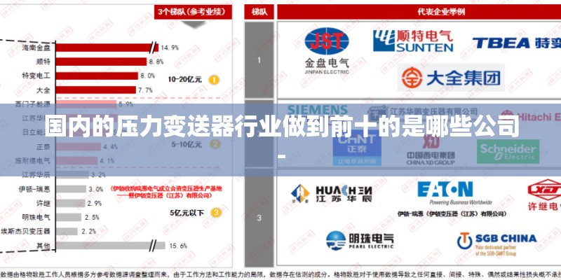 国内的压力变送器行业做到前十的是哪些公司-