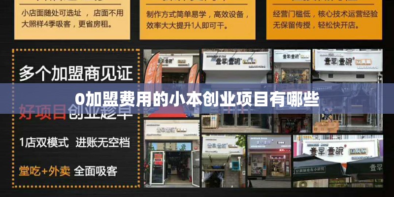 0加盟费用的小本创业项目有哪些