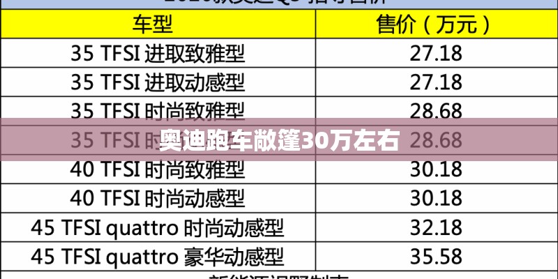 奥迪跑车敞篷30万左右