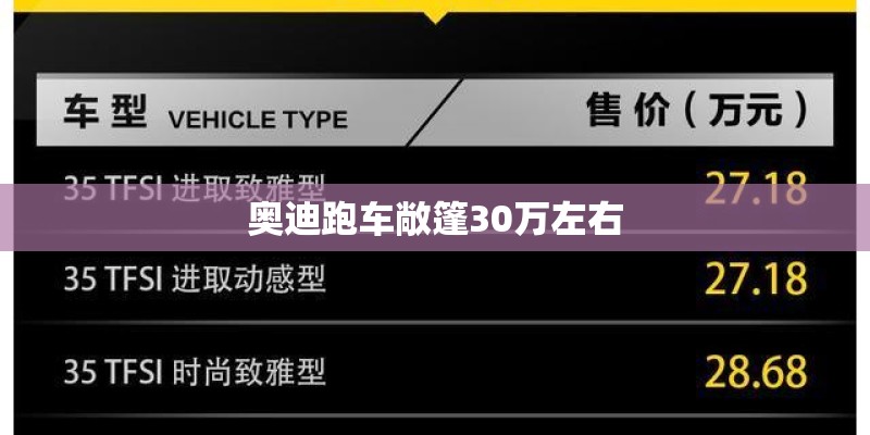 奥迪跑车敞篷30万左右