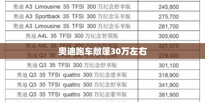 奥迪跑车敞篷30万左右