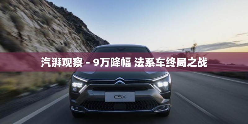 汽湃观察 - 9万降幅 法系车终局之战