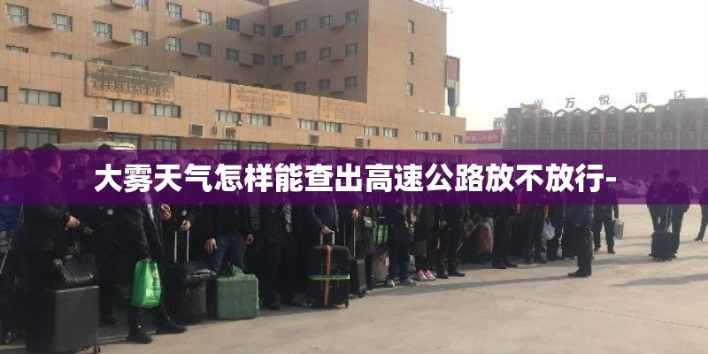 大雾天气怎样能查出高速公路放不放行-