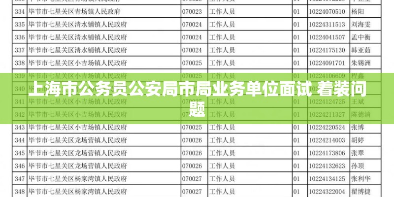上海市公务员公安局市局业务单位面试 着装问题