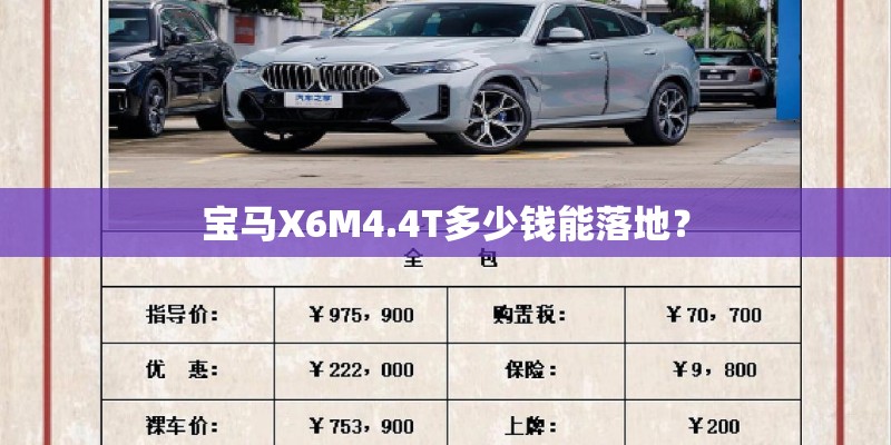 宝马X6M4.4T多少钱能落地？