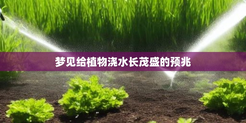 梦见给植物浇水长茂盛的预兆