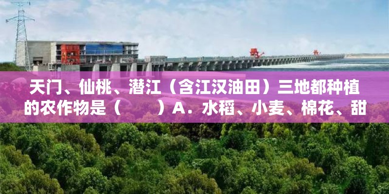 天门、仙桃、潜江(含江汉油田)三地都种植的农作物是( )A.水稻、小麦、棉花、甜菜B.棉花、小麦、 天门、仙桃、潜江(含江汉油田)三地都种植的农作物是( )A.水稻、小麦、棉花、甜菜B.棉花、小麦、