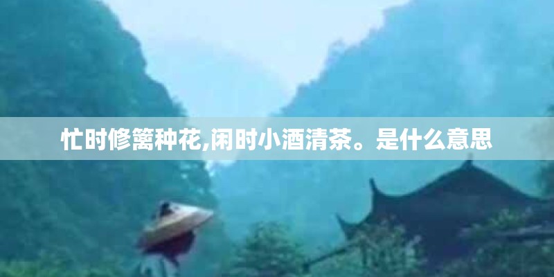 忙时修篱种花,闲时小酒清茶。是什么意思