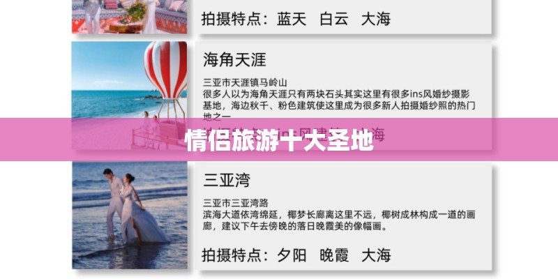 情侣旅游十大圣地